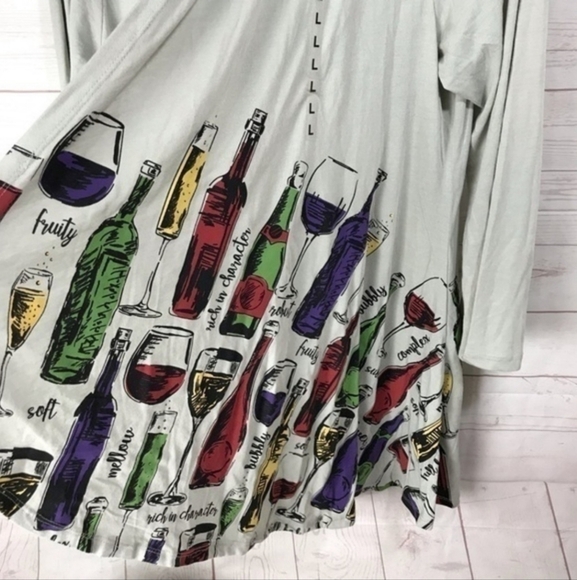 A Walk In The Park  Women's Large Cardigan Wineology - Picture 2 of 11